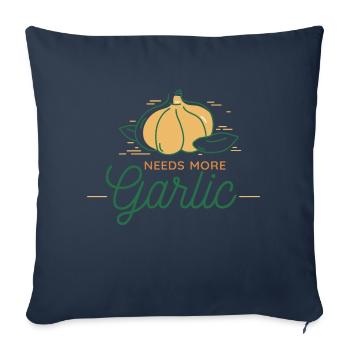 Needs more garlic garlic cloves - Sofa pillowcase 17,3'' x 17,3'' (45 x 45 cm) - navy - Front