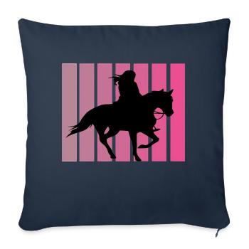 Retro Pferde Design - Sofakissenbezug 45 x 45 cm - Navy - Vorne