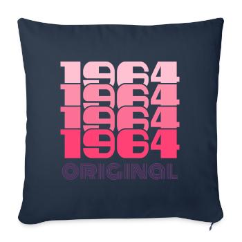 60e anniversaire 2024 Célébration meilleur de l’année 1964 - Housse de coussin décorative 45 x 45 cm - bleu marine - Devant