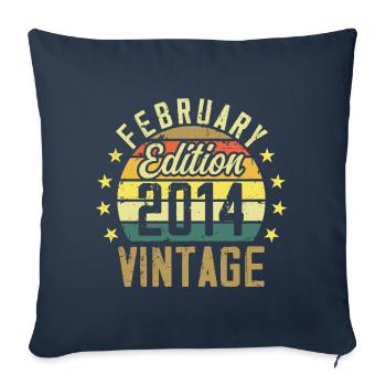Birthday 10 years - Gift February 2014 - 10th - Sofa pillowcase 17,3'' x 17,3'' (45 x 45 cm) - navy - Front