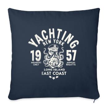 Yachting New York Long island - Housse de coussin décorative 45 x 45 cm - bleu marine - Devant