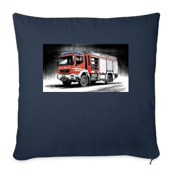 Camion de pompiers - Housse de coussin décorative 45 x 45 cm - bleu marine - Devant