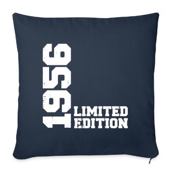 Cadeau Anniversaire Millésime 1956 Classique 1956 - Housse de coussin décorative 45 x 45 cm - bleu marine - Devant