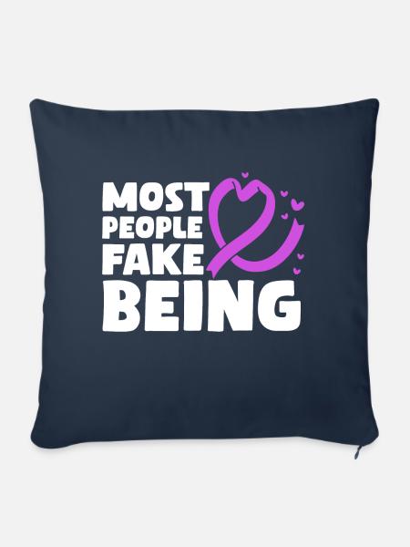 Most people fake being Fibromyalgia - Sofakissenbezug 45 x 45 cm - Navy