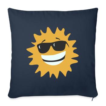 Sunburst Smiling with Sunglasses - Sofa pillowcase 17,3'' x 17,3'' (45 x 45 cm) - navy - Front