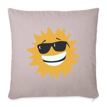 Sunburst Smiling with Sunglasses - Sofa pillowcase 17,3'' x 17,3'' (45 x 45 cm) - light taupe - Front
