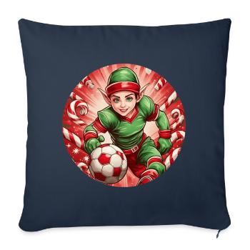 Christmas Elf Football Football - Sofa pillowcase 17,3'' x 17,3'' (45 x 45 cm) - navy - Front
