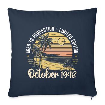 Born in October 1948 Legendary since October 1948 - Sofa pillowcase 17,3'' x 17,3'' (45 x 45 cm) - navy - Front