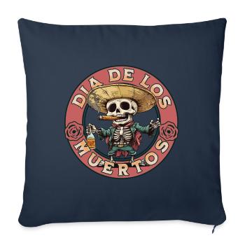 Dia De Los Muertos Skull Skull Tequilla - Sofa pillowcase 17,3'' x 17,3'' (45 x 45 cm) - navy - Front