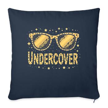 Lunettes de soleil drôles et costume de discours infiltré - Housse de coussin décorative 45 x 45 cm - bleu marine - Devant