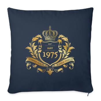 50. Geburtstag Semper Verum - Established 05/1975 - Sofakissenbezug 45 x 45 cm - Navy - Vorne