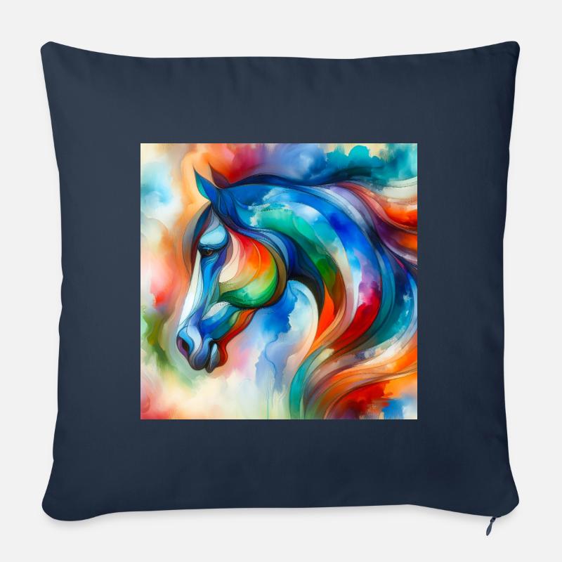 Pferdeportrait abstrakt - Sofakissenbezug 45 x 45 cm - Navy