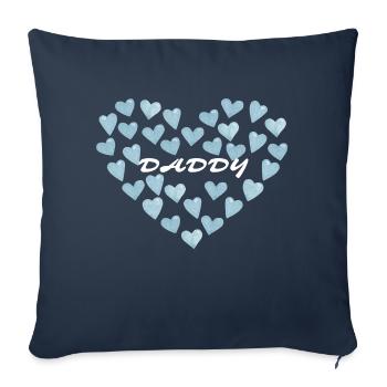 Daddy Love - Blaue Herzen | Ideal für Vatertag - Sofakissenbezug 45 x 45 cm - Navy - Vorne