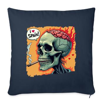 Zombie Skull – I Love Spain Design - Sofa pillowcase 17,3'' x 17,3'' (45 x 45 cm) - navy - Front