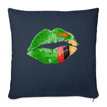 Kiss (Zambie / Zambie) - Housse de coussin décorative 45 x 45 cm - bleu marine - Devant