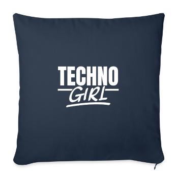 Techno Girl Techno Raves Raver Girl Afterhour - Sofa pillowcase 17,3'' x 17,3'' (45 x 45 cm) - navy - Front