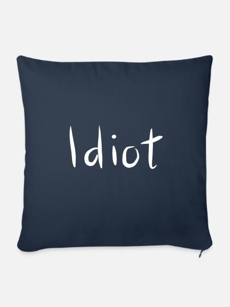 Idiot, handgeschrieben - Sofakissenbezug 45 x 45 cm - Navy