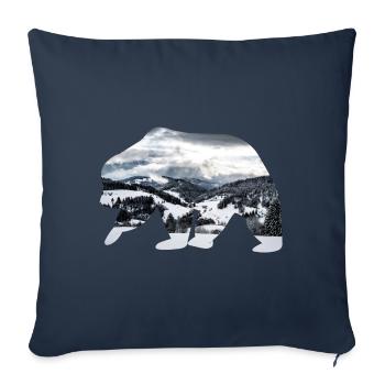 Polar Bear. - Housse de coussin décorative 45 x 45 cm - bleu marine - Devant