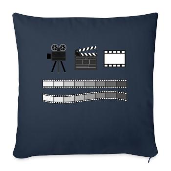 Film - Housse de coussin décorative 45 x 45 cm - bleu marine - Devant