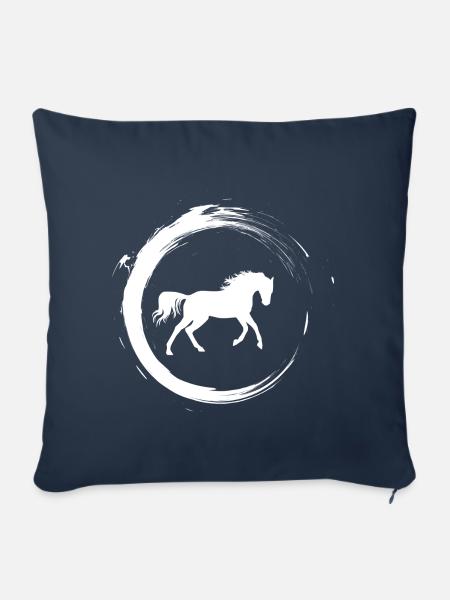Pferd - Sofakissenbezug 45 x 45 cm - Navy