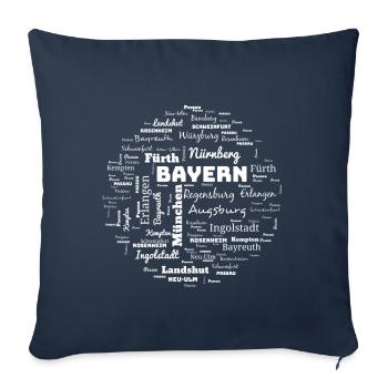 Bayern Städte blau weiss - Sofakissenbezug 45 x 45 cm - Navy - Vorne