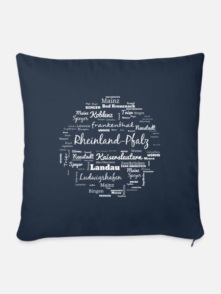 Rheinland Pfalz Städte Geschenk - Sofakissenbezug 45 x 45 cm - Navy