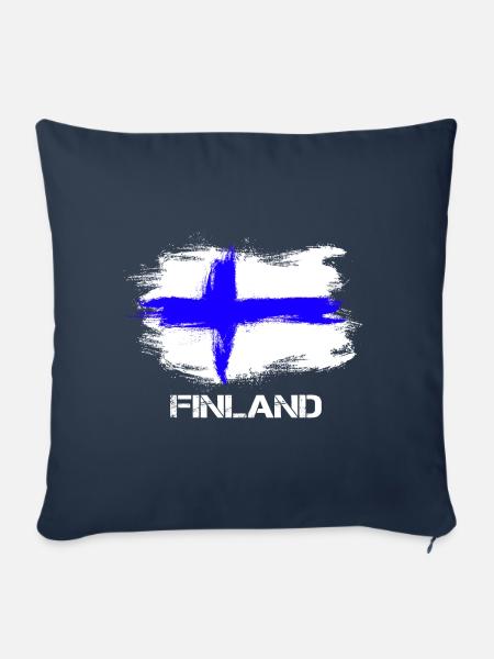 Finland Suomi Flagge - Sofakissenbezug 45 x 45 cm - Navy