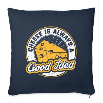 Scallowed cheese - Sofa pillowcase 17,3'' x 17,3'' (45 x 45 cm) - navy - Front