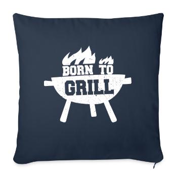 Barbecue - Housse de coussin décorative 45 x 45 cm - bleu marine - Devant