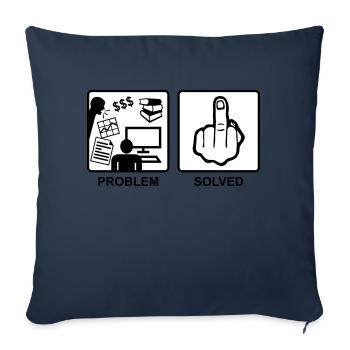 Problem Solved - Finger, Fuck you - Sofa pillowcase 17,3'' x 17,3'' (45 x 45 cm) - navy - Front