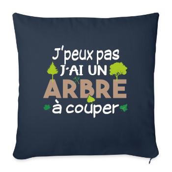 Bûcheron Forestier élagueur métier Forêt bois - Housse de coussin décorative 45 x 45 cm - bleu marine - Devant