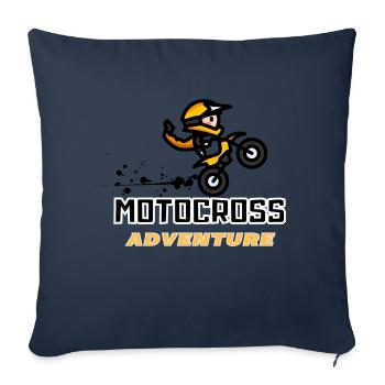 Motocross Adventure - Housse de coussin décorative 45 x 45 cm - bleu marine - Devant