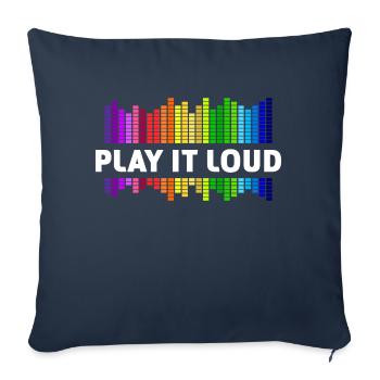 Play it loud Equalizer Musik Regenbogen bunt Disko - Sofakissenbezug 45 x 45 cm - Navy - Vorne