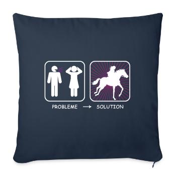 Problème? Solution - Housse de coussin décorative 45 x 45 cm - bleu marine - Devant