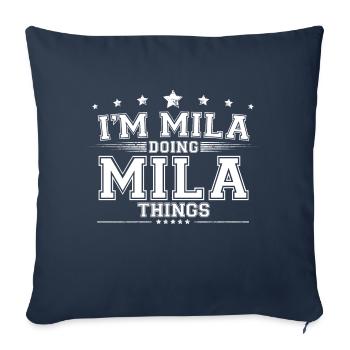 Mila - Housse de coussin décorative 45 x 45 cm - bleu marine - Devant