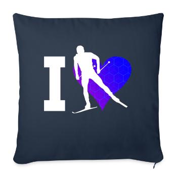 Cross-country skiing Skating Cross-country skiing Men Women Cross-country skiing Cl - Sofa pillowcase 17,3'' x 17,3'' (45 x 45 cm) - navy - Front