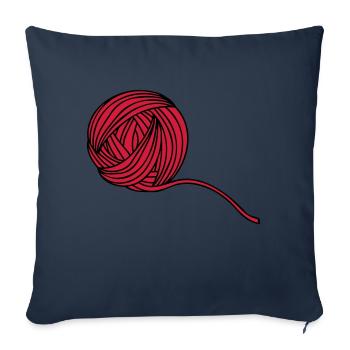 Comic Wollball Illustration - Sofa pillowcase 17,3'' x 17,3'' (45 x 45 cm) - navy - Front