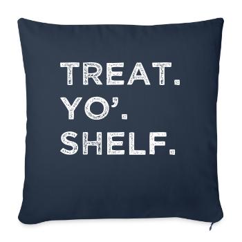 livres de lecteurs d’animaux chat vin féminin j’adore les livres - Housse de coussin décorative 45 x 45 cm - bleu marine - Devant