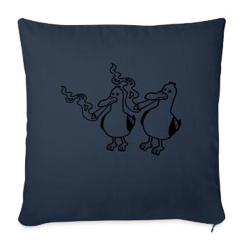 Amis 2 Mouettes Stoner - Housse de coussin décorative 45 x 45 cm - bleu marine - Devant