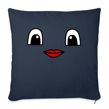 Cute face with red lips - Sofakissenbezug 45 x 45 cm - Navy - Vorne