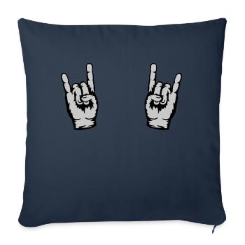 2 mains Heavy Metal - Housse de coussin décorative 45 x 45 cm - bleu marine - Devant