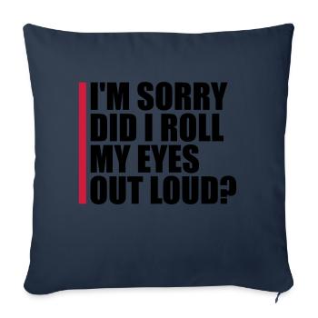Roulez mes yeux - Housse de coussin décorative 45 x 45 cm - bleu marine - Devant
