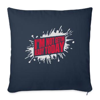 ne pas se préparer aujourd’hui - Housse de coussin décorative 45 x 45 cm - bleu marine - Devant