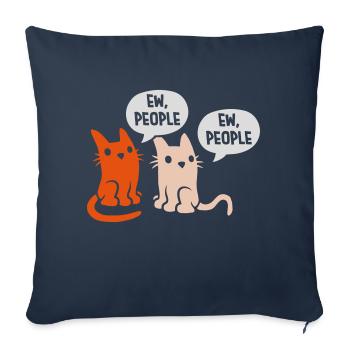 ew people cats pets - Sofa pillowcase 17,3'' x 17,3'' (45 x 45 cm) - navy - Front