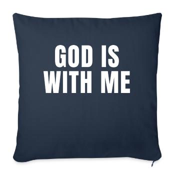 God Is With Me - Christian Quotes - Sofa pillowcase 17,3'' x 17,3'' (45 x 45 cm) - navy - Front