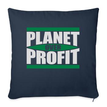 planet over profit quote - Sofa pillowcase 17,3'' x 17,3'' (45 x 45 cm) - navy - Front