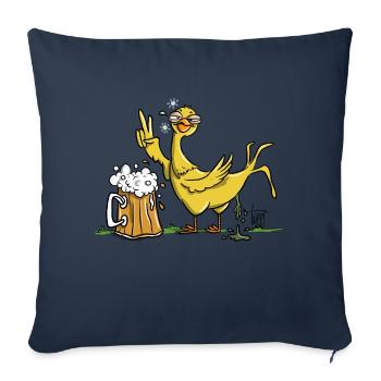 Drunk Bird - Sofa pillowcase 17,3'' x 17,3'' (45 x 45 cm) - navy - Front