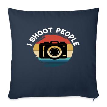 Je tire sur les gens - Housse de coussin décorative 45 x 45 cm - bleu marine - Devant