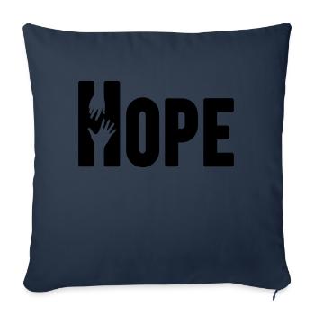 HOPE - Housse de coussin décorative 45 x 45 cm - bleu marine - Devant