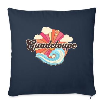 Guadeloupe French Caribbean Sea Retro - Sofa pillowcase 17,3'' x 17,3'' (45 x 45 cm) - navy - Front